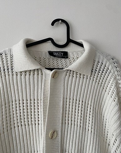 Erkek beyaz hırka - Görsel 4