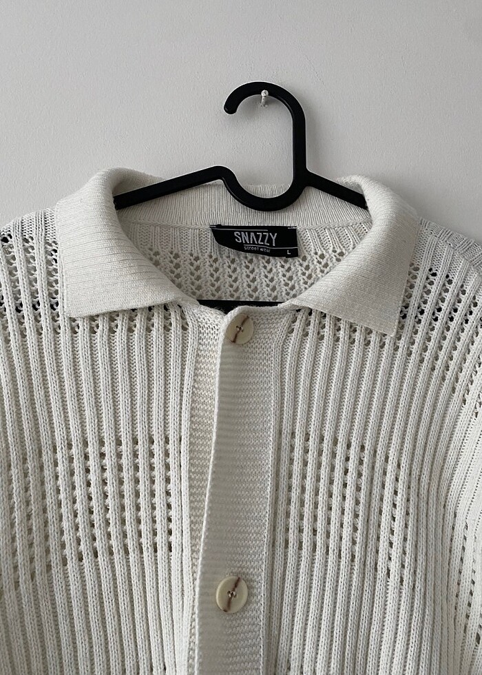 Erkek beyaz hırka - Görsel 4