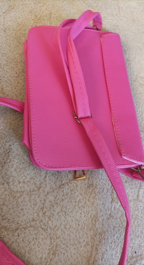 Pembe Fermuarlı Kadın Omuz Çantası - Görsel 3