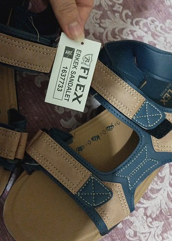 Erkek Mavi Baskılı Felix Sandalet - Görsel 4