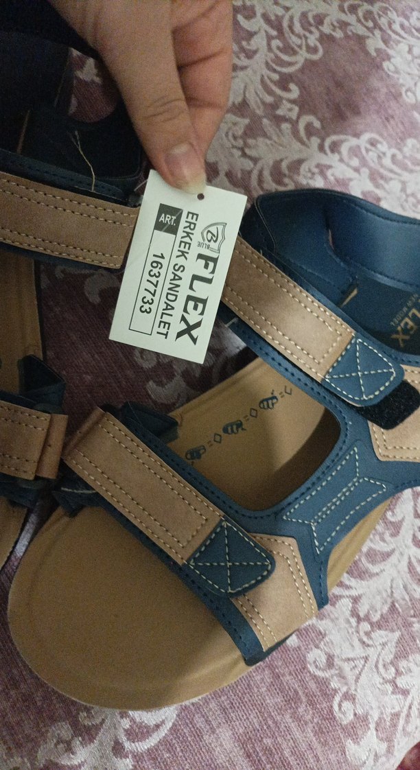 Erkek Mavi Baskılı  Felix Sandalet - Görsel 4