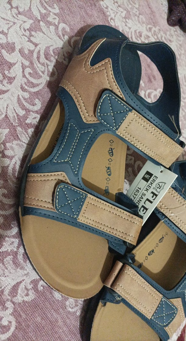 Erkek Mavi Baskılı  Felix Sandalet - Görsel 2