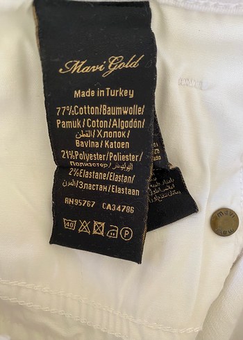 Beyaz Midi Kadın Kot Pantolon - Görsel 5