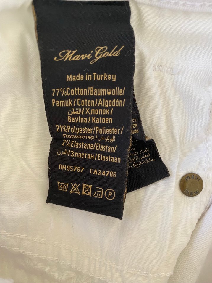 Beyaz Midi Kadın Kot Pantolon - Görsel 5