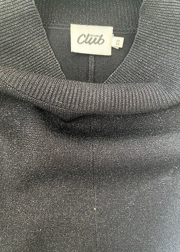 Siyah Uzun Kollu Midi Elbise Volanlı - Görsel 3