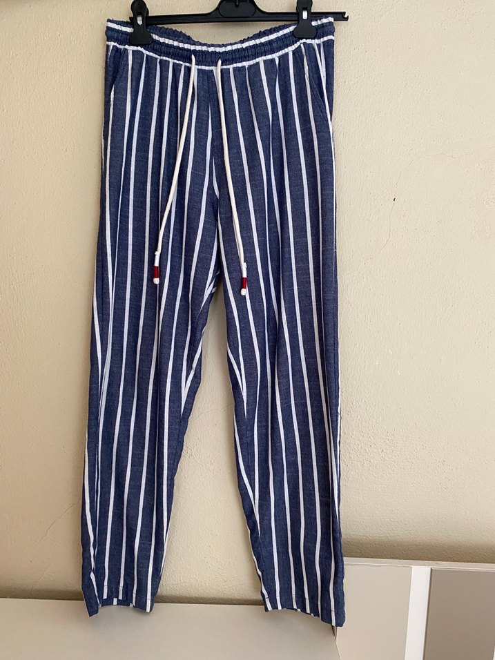Çizgili lacivert pantolon Mudo - Görsel 4