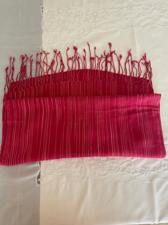 Bordo Bohem Kadın Şal - Görsel 2