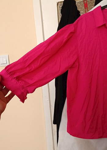 46 Beden Trendyol Pembe V Yaka Düğmeli Kadın Gömlek