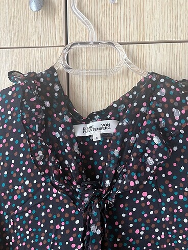 Diane Von Furstenberg Renkli puantiyeli elbise