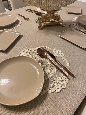 American Vintage 4 adet yuvarlak Vintage desen Amerikan servis