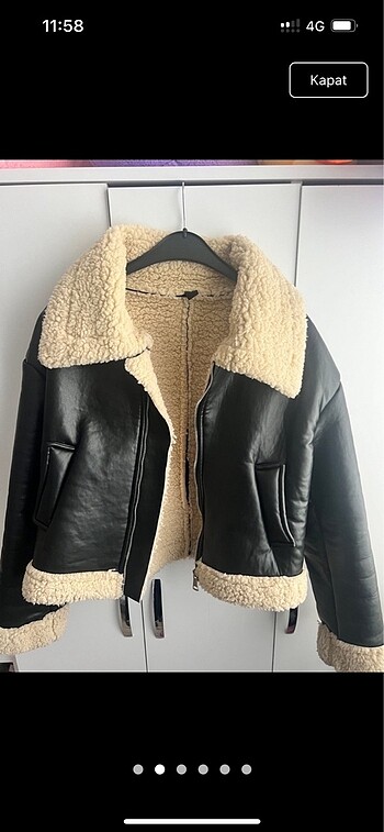 Kürklü deri ceket - Görsel 2