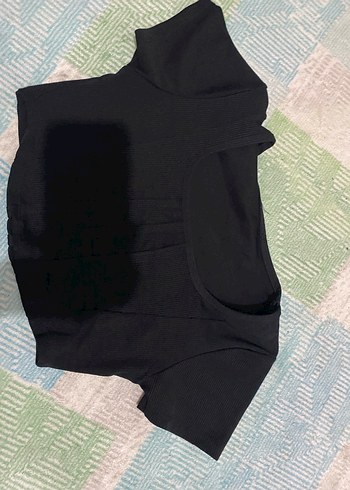 Siyah Fitilli Korseli crop - Görsel 3