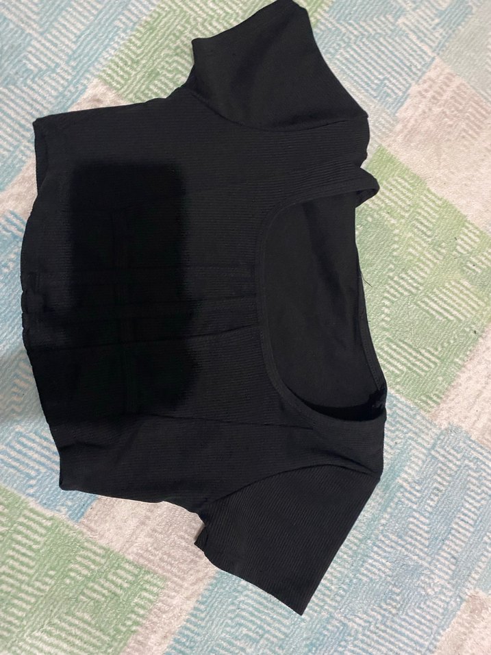 Siyah Fitilli Korseli crop - Görsel 3