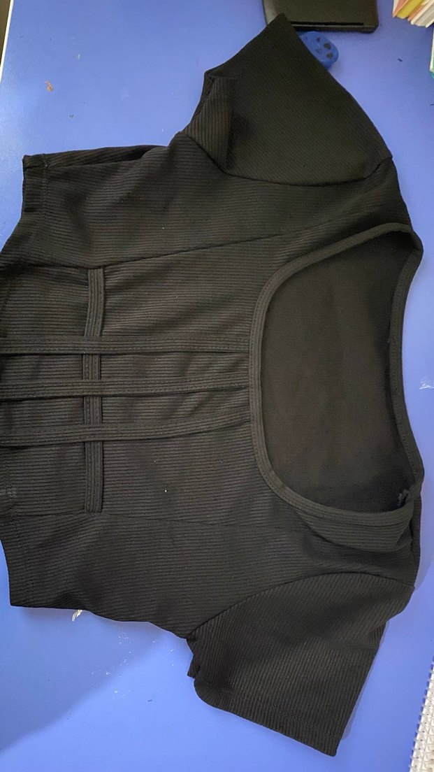 Siyah Fitilli Korseli crop - Görsel 2