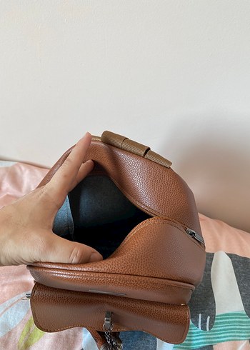 Kadın Kahverengi Deri Sırt Çantası - Görsel 4
