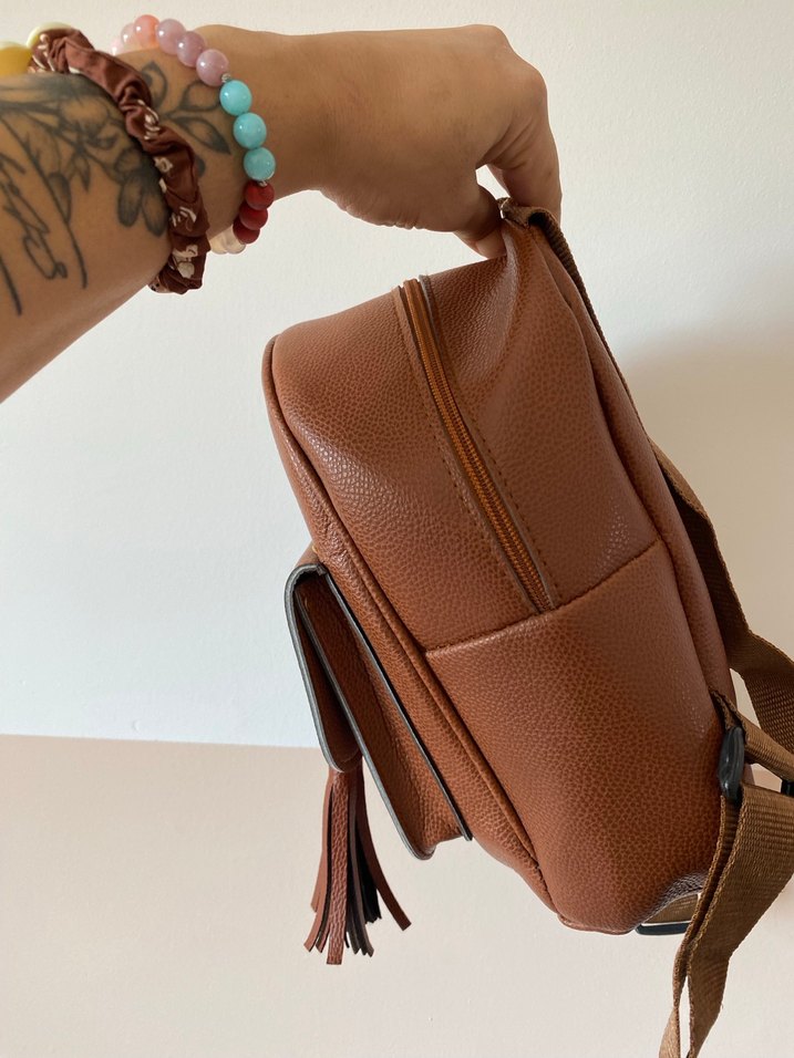 Kadın Kahverengi Deri Sırt Çantası - Görsel 2