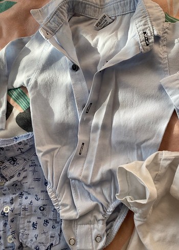 Mavi Pamuklu Erkek Bebek Kısa Kollu Body - Görsel 3