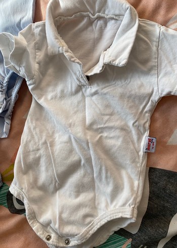 Mavi Pamuklu Erkek Bebek Kısa Kollu Body - Görsel 4