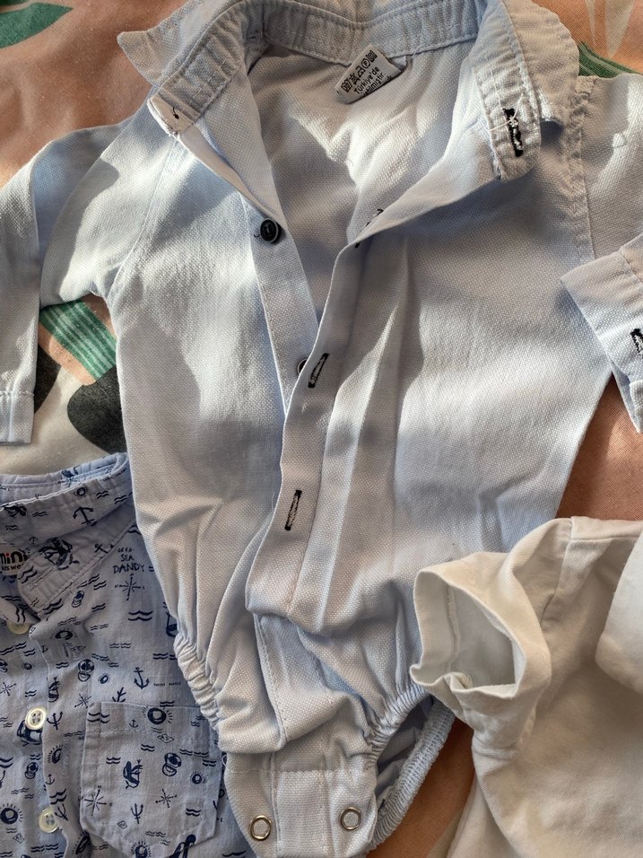 Mavi Pamuklu Erkek Bebek Kısa Kollu Body - Görsel 3