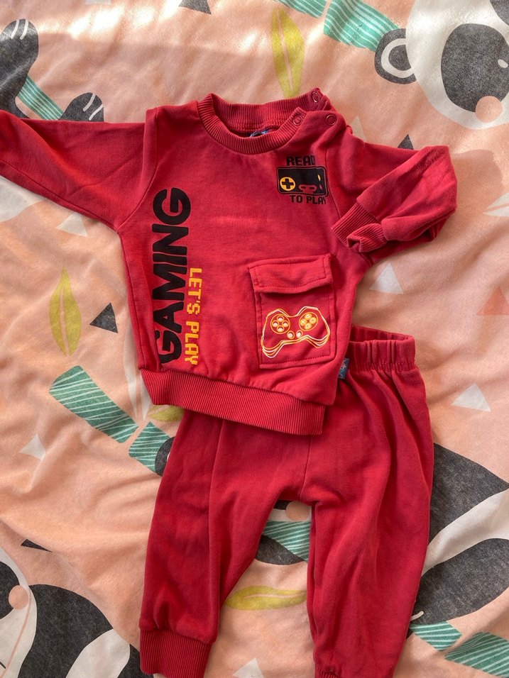 Kırmızı Erkek Bebek Street Wear Takım - Görsel 2