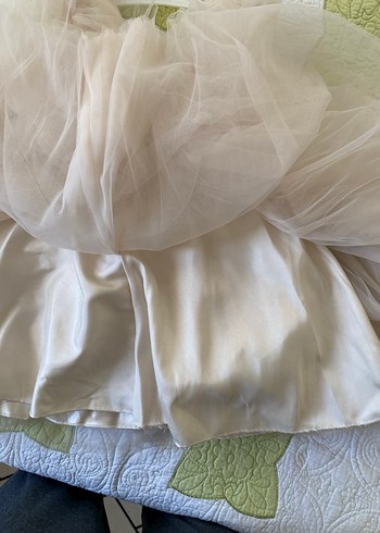 Ekru Fırfırlı Askılı Kız Çocuk Elbise - Görsel 7