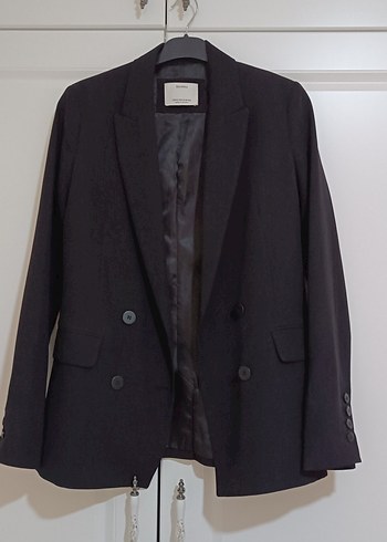 xs Beden Düğmeli Siyah Kadın Blazer Ceket