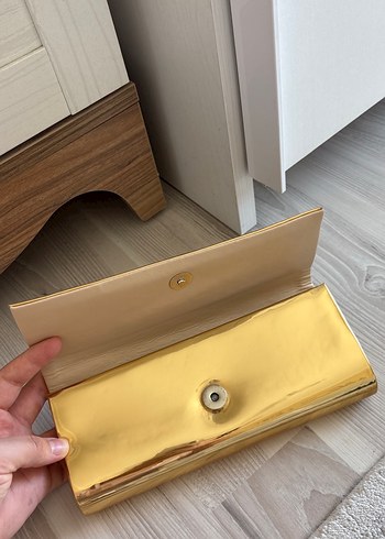  Beden Parlak Altın Renk Kadın Clutch Çanta