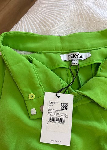 36 Beden yeşil Renk İpekyol Yeşil Regular Fit Kadın Kumaş Pantolon