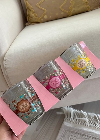 Beden Pastel Renkli 3'lü Mini Tatlı Kavanozu Seti