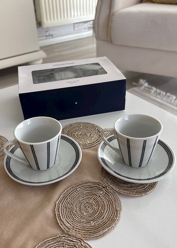 Beden beyaz Renk English Home 2'li Beyaz Siyah Noktalı Fincan Takımı