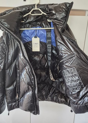 l/xl Beden siyah Renk Siyah lufian marka erkek Kışlık Fermuarlı Mont