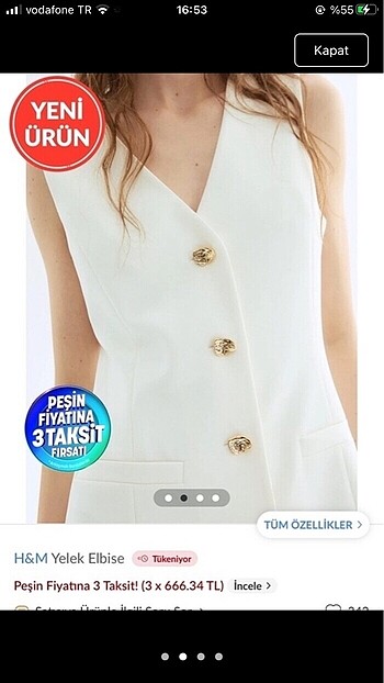 H&M H&M Yelek elbise