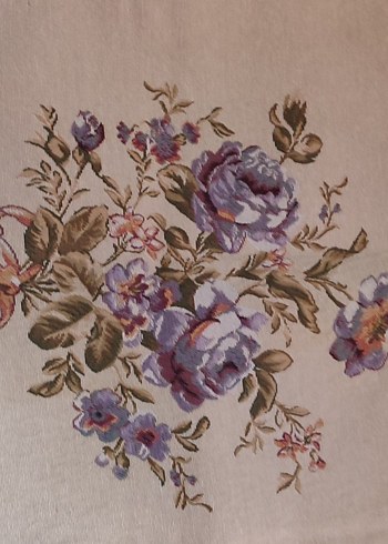 Mor Çiçek Desenli goblen kırlent Kılıfı - Görsel 2