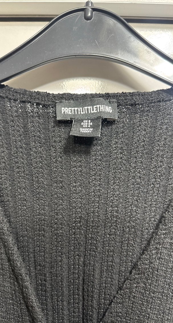 Düğmeli Siyah Örgü Kadın Yelek - Görsel 2