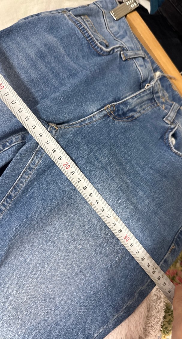 Yırtık Detaylı Midi Boy Mavi Kadın Kot Pantolon - Görsel 5