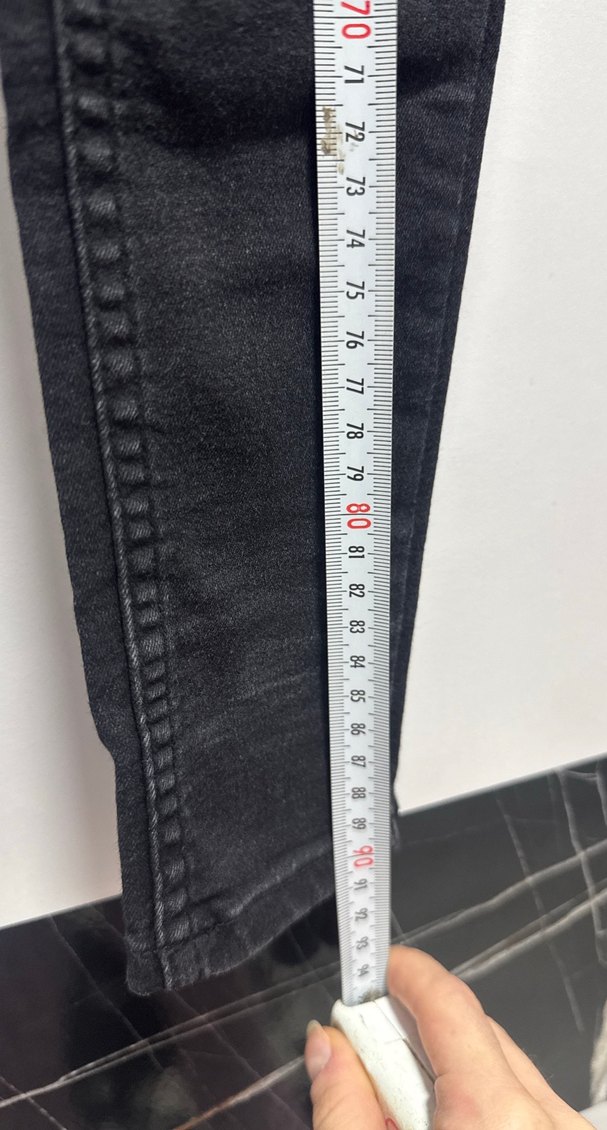 Siyah Dar Kesim Kadın Denim Pantolon - Görsel 2