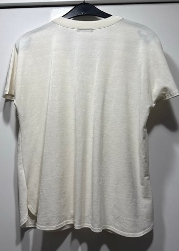 Kirik beyaz Kısa Kollu Kadın Tişört - Görsel 3