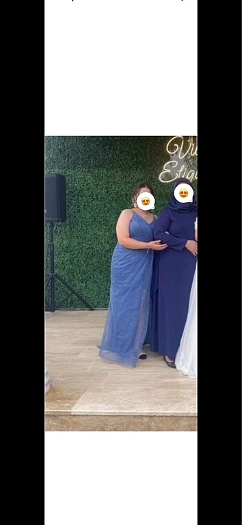 İnce Taş Detaylı Astarlı Yırtmaçlı İndigo Renkli Abiye - Görsel 2