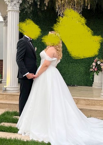 Dai Marka Tüllü Düşük Omuzlu Gelinlik - Görsel 2