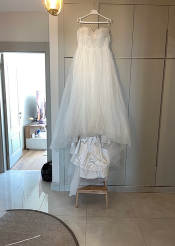 Dai Marka Tüllü Düşük Omuzlu Gelinlik - Görsel 7