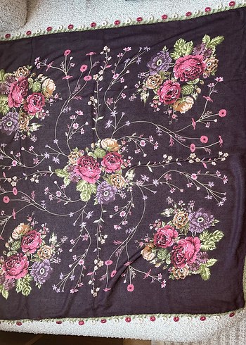 Büyük Motifli Tığ Oyası Tülbent - El Emeği - Sıfır - Çeyizlik - Görsel 2