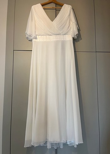 Kolları tül detaylı A kesim Nikah Elbisesi - Görsel 8