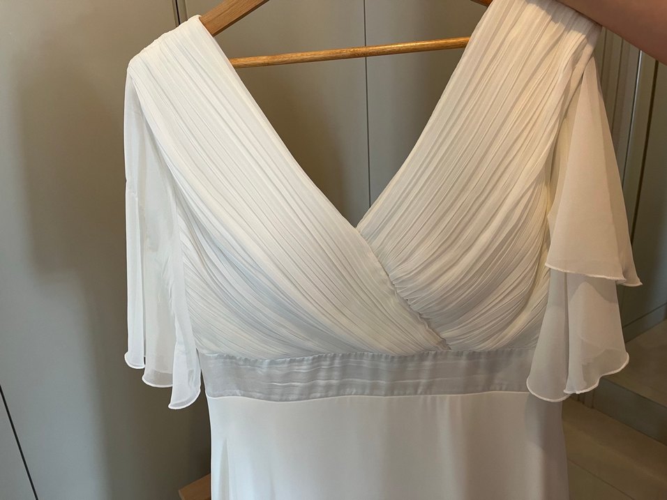 Kolları tül detaylı A kesim Nikah Elbisesi - Görsel 3