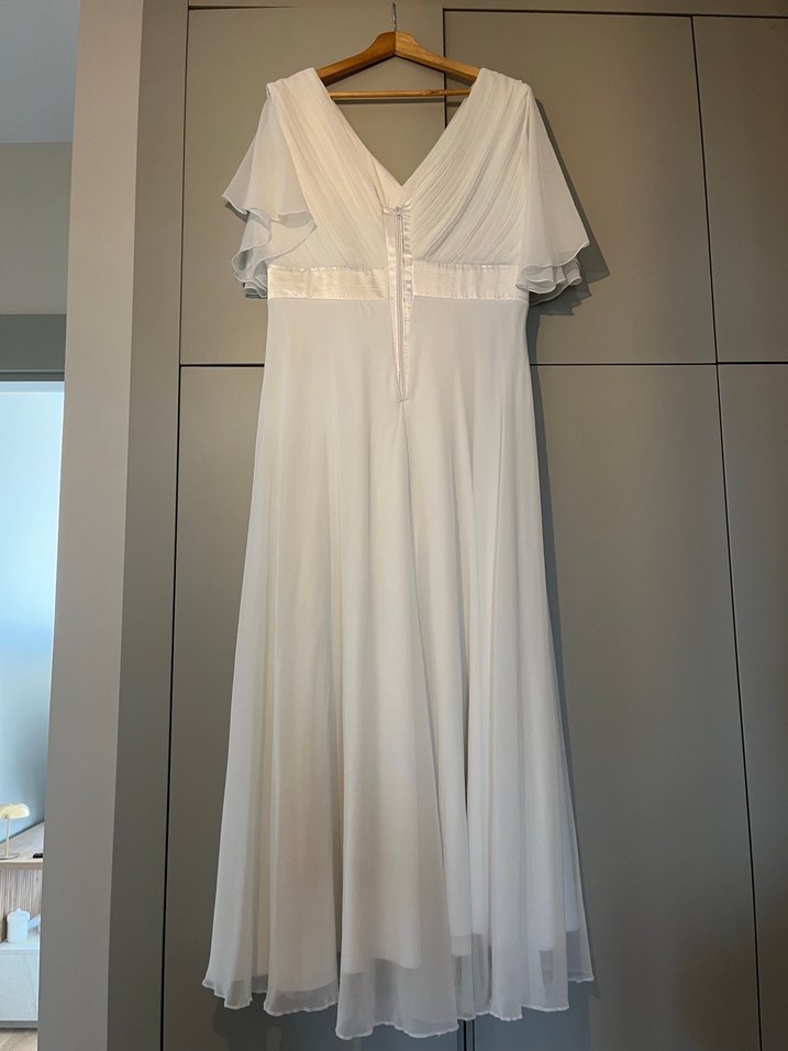 Kolları tül detaylı A kesim Nikah Elbisesi - Görsel 5