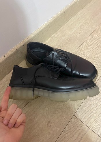 39 Beden Siyah Erkek Oxfords Kauçuk Tabanlı