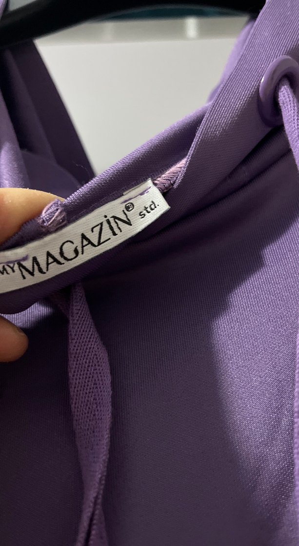 Kadın kapşonlu uzun tunik swet - Görsel 4