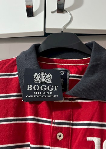xxl Beden Uzun Kollu Kırmızı Çizgili Polo Tişört