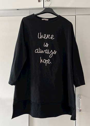 Siyah Baskılı Rahat Kesim Sweatshirt