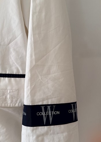 Düğmeli Midi Beyaz Ceket - Görsel 2