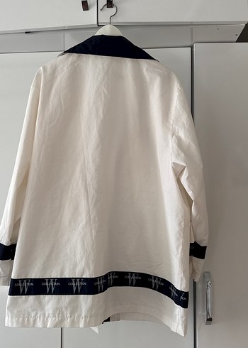 Düğmeli Midi Beyaz Ceket - Görsel 7
